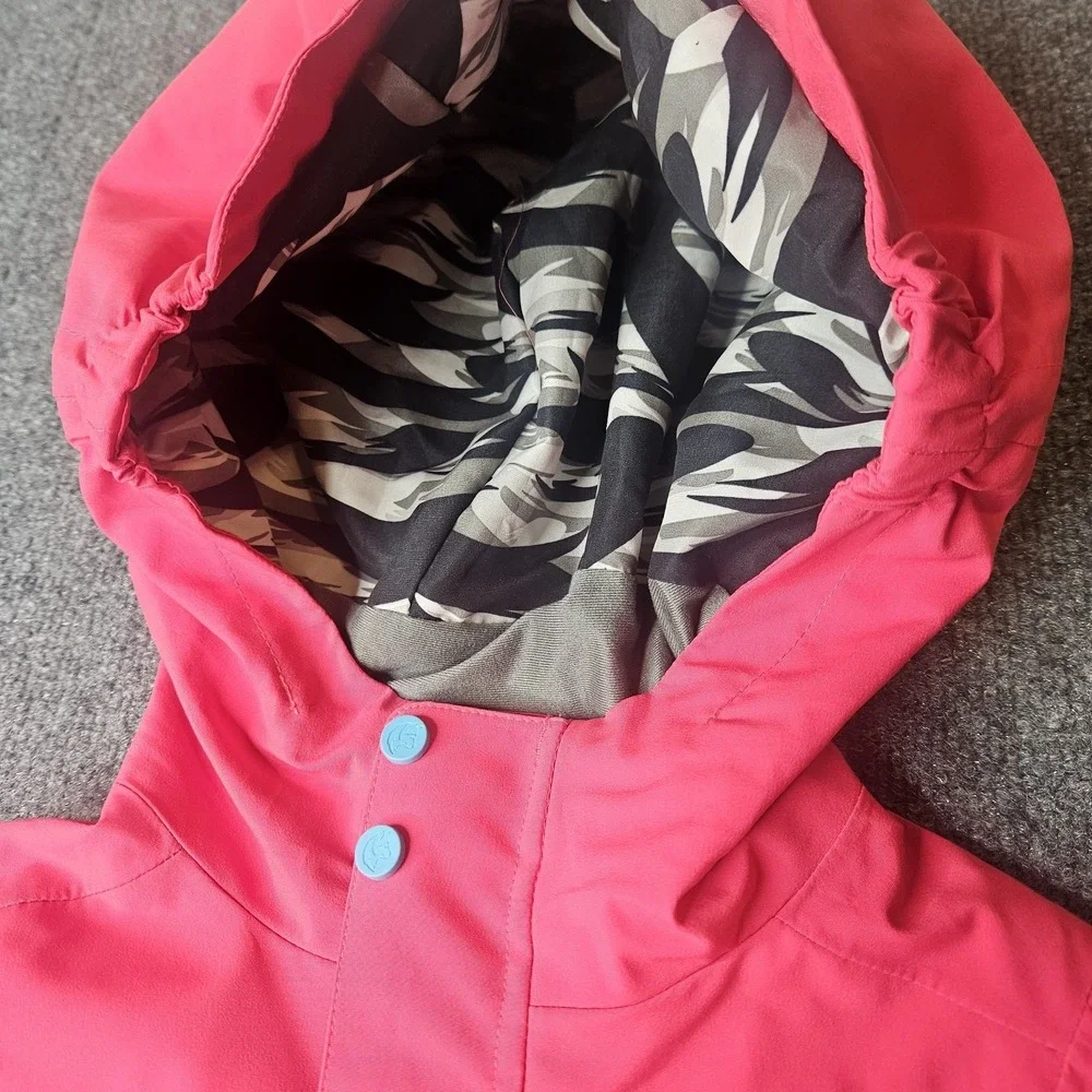 Shred Dog Kids Hard Shell Ski Jacket Size 4 Pink Waterproof‎ Adjustable